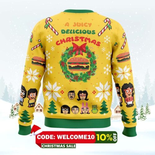 bobs burgers ugly christmas sweater a juicy delicious christmas auramez 1 1