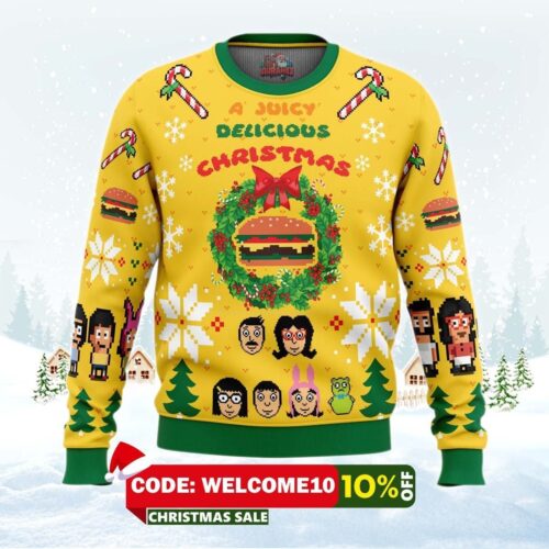 Bob’s Burgers Ugly Christmas Sweater A Juicy Delicious Christmas