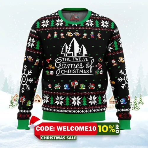 12 games of christmas ugly christmas sweater 1