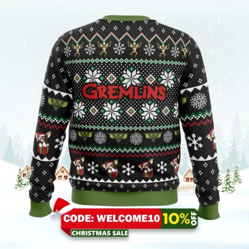 a christmas present gremlins ugly christmas sweater 2