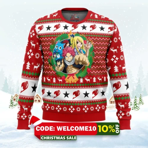 a christmas tail fairy tail ugly christmas sweater 1