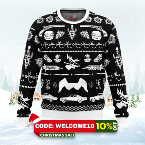 a very supernatural christmas supernatural ugly christmas sweater 1