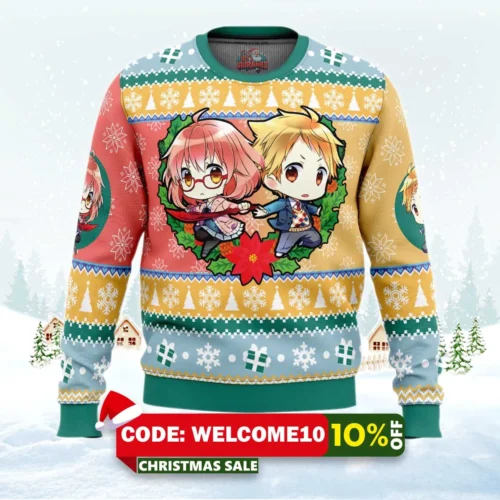 akihito and mirai beyond the boundary ugly christmas sweater 1