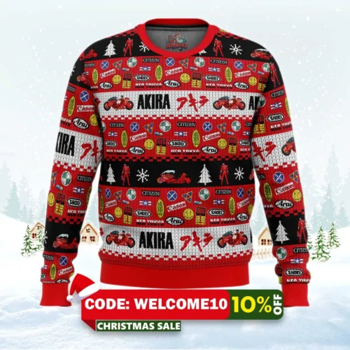 akira bike decals ugly christmas sweater 1