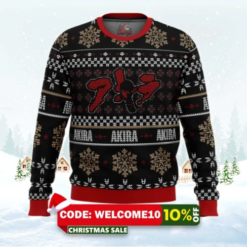 akira kanji name ugly christmas sweater 1
