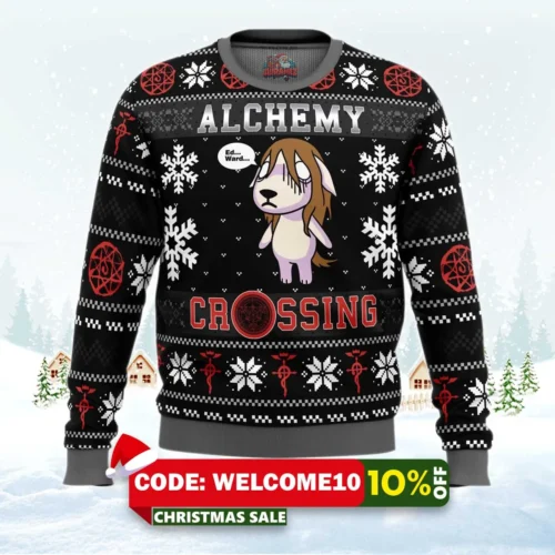 alchemy crossing fullmetal alchemist ugly christmas sweater 1