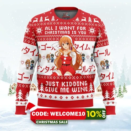 all i want for christmas is you golden time ugly christmas sweater 1