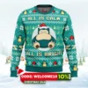 all is calm all bright snorlax pokemon ugly christmas sweater 1