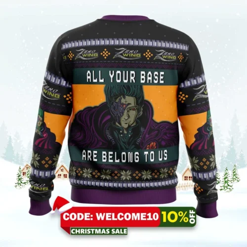 all your base are belong to us ugly christmas sweater 2