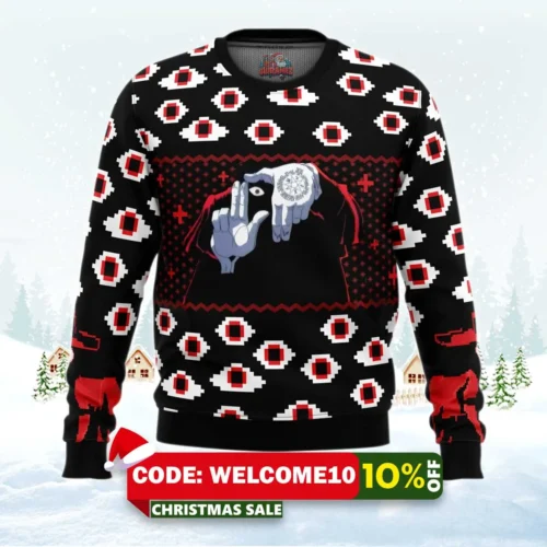 alucard eyes hellsing ugly christmas sweater 1