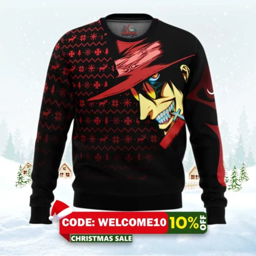 alucard hellsing dark fantasy ugly christmas sweater 1