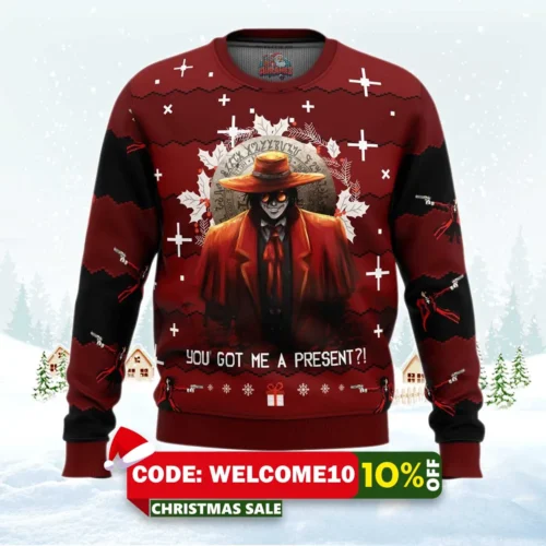 alucard hellsing ugly christmas sweater 1