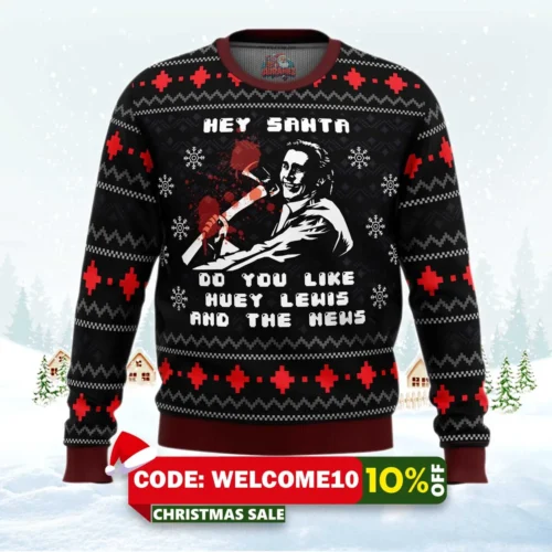 american santa american psycho ugly christmas sweater 1