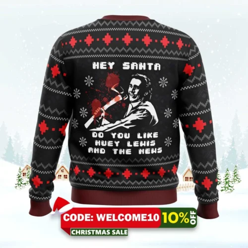 american santa american psycho ugly christmas sweater 2