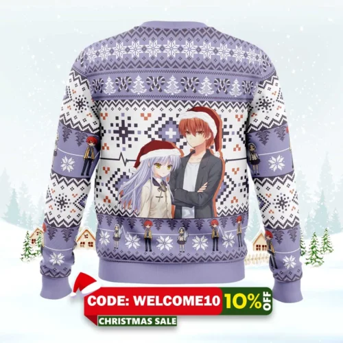 angel beats ugly christmas sweater 2