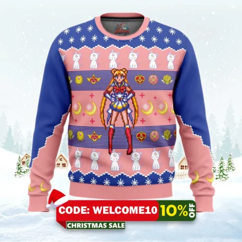 anime sailor moon ugly christmas sweater 1