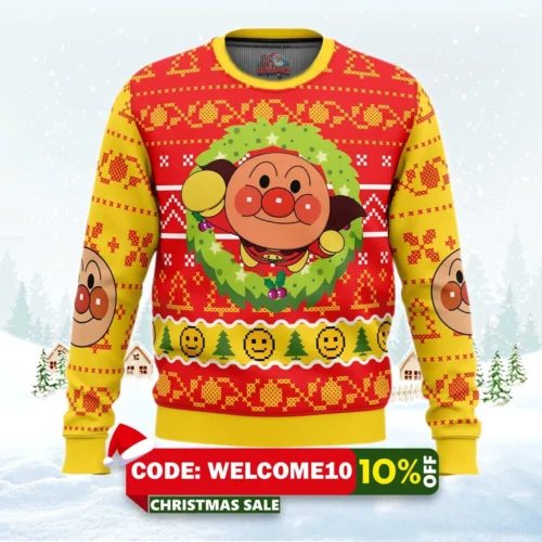 anpanman ugly christmas sweater 1