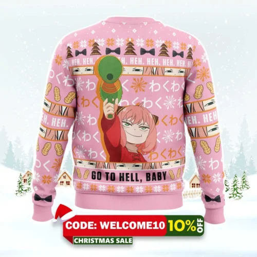 anya go to hell baby spy x family ugly christmas sweater 2
