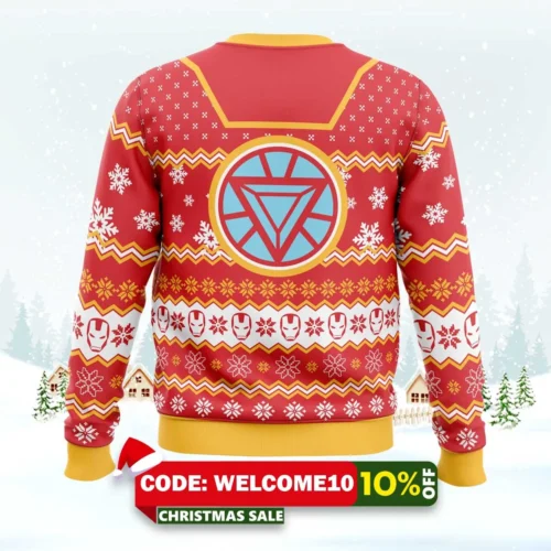 arc reactor iron man ugly christmas sweater 2