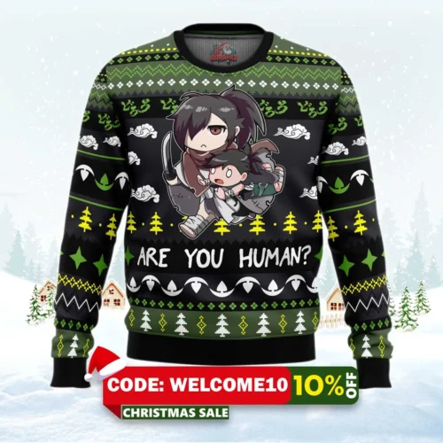 are you human dororo ugly christmas sweater 1