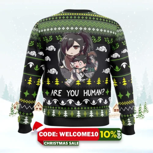 are you human dororo ugly christmas sweater 2