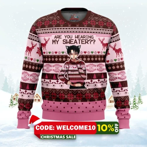 are you wearing my sweater attack on titan ugly christmas sweaters 1