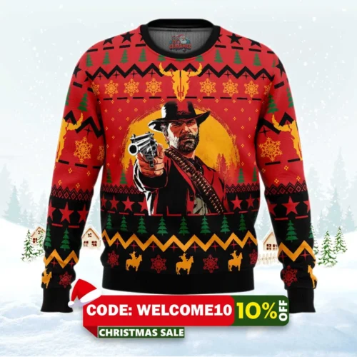 arthur morgan red dead redemption ugly christmas sweater 1
