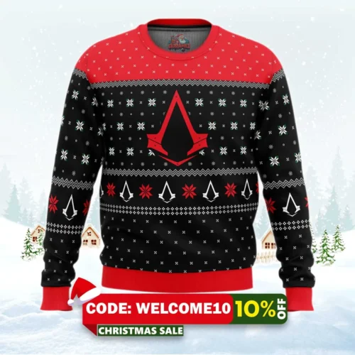 assassins creed assassin insignia symbol ugly christmas sweater 1