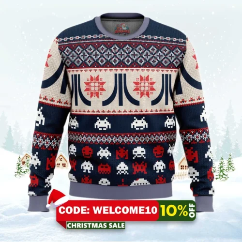 atari classic ugly christmas sweater 1