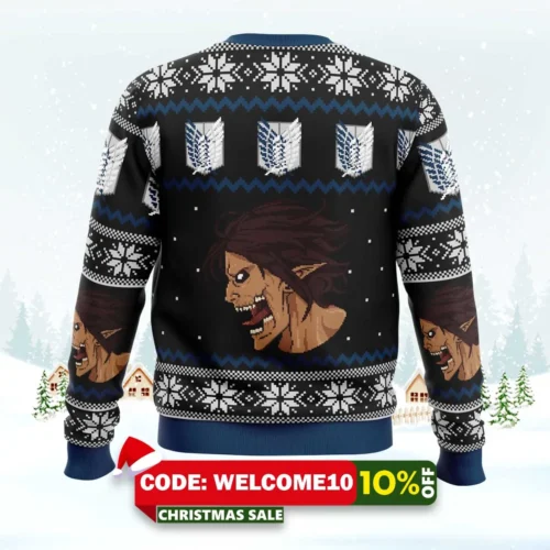 attack on titan survery corps ugly christmas sweater 2