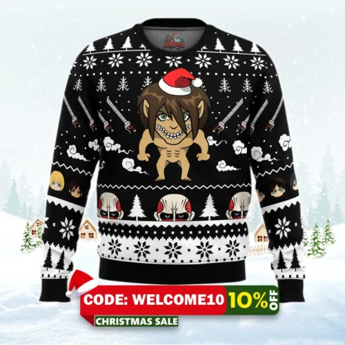 attack titan attack on titan ugly christmas sweater 1