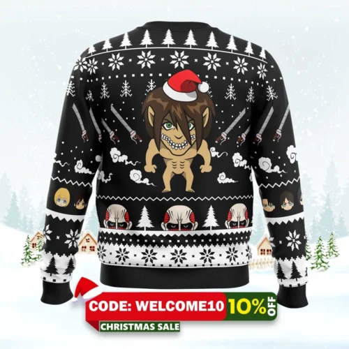 attack titan attack on titan ugly christmas sweater 2