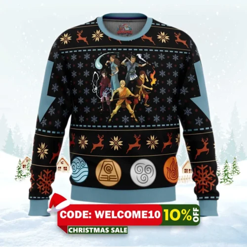 avatar the last airbender ugly christmas sweater 1