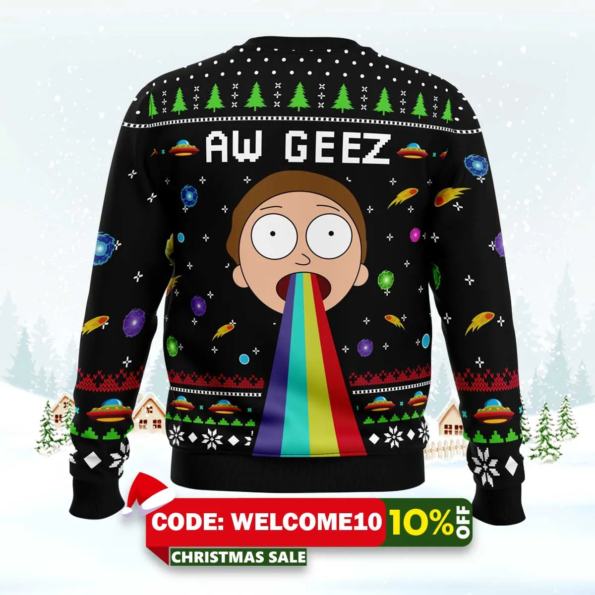 aw geez rick and morty ugly christmas sweater 2 aw geez rick and morty ugly christmas sweater 2