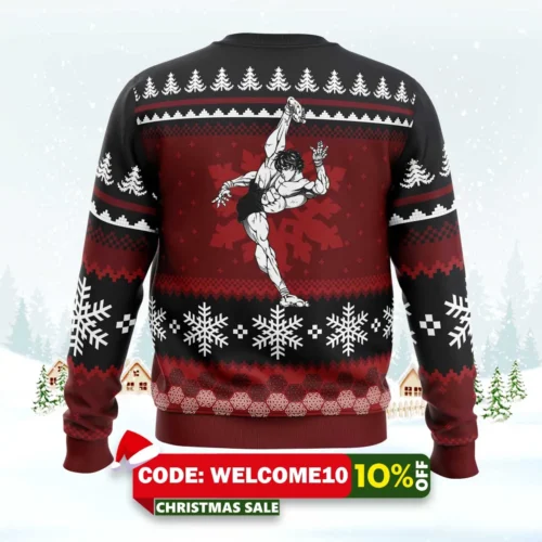 axe kick baki ugly christmas sweater 2