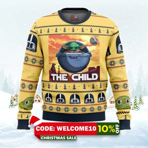 baby yoda the child mandalorion star wars ugly christmas sweater 1