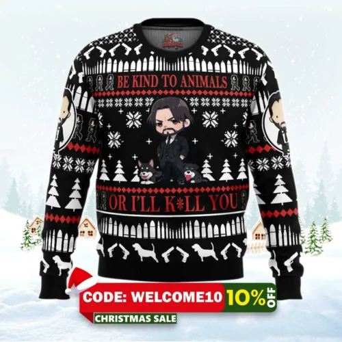 be kind to animals ugly christmas sweater 1