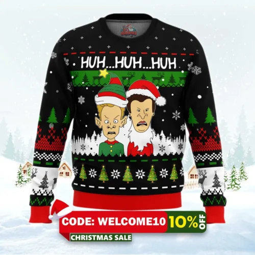 beavis and butthead ugly christmas sweater 1