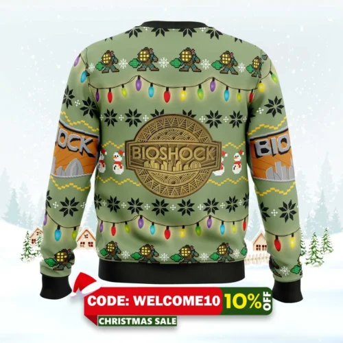 big daddy bioshock ugly christmas sweater 2