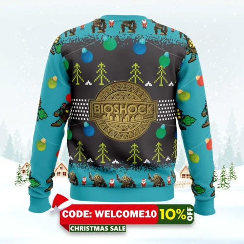 big daddy bioshock v2 ugly christmas sweater 2