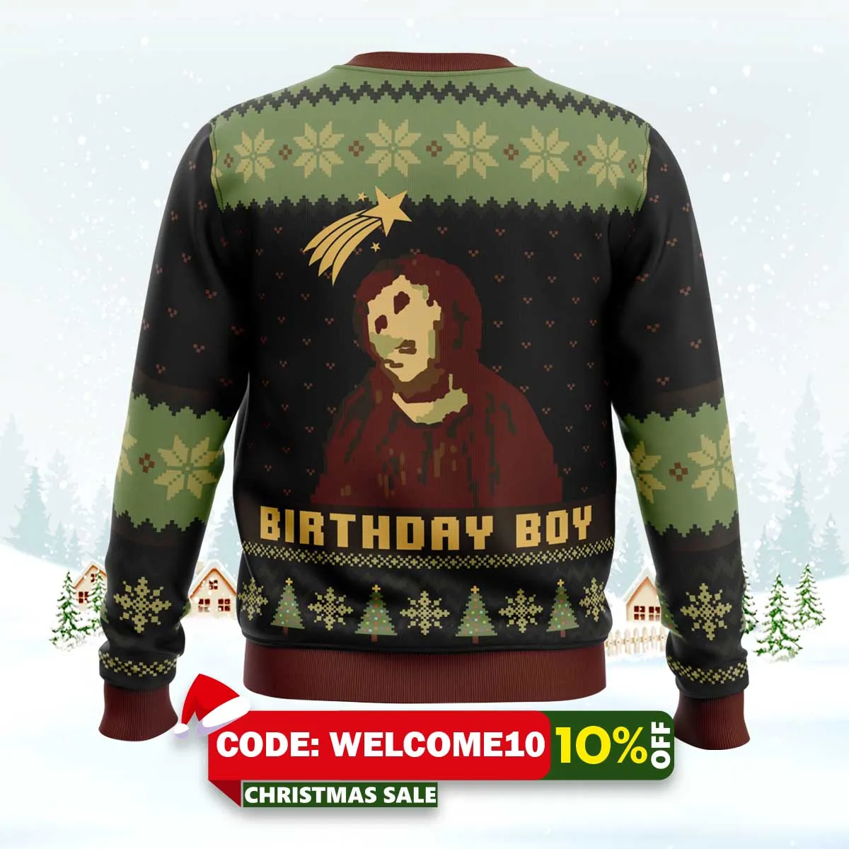 birthday boy the ruined fresco of jesus ugly christmas sweater 2 birthday boy the ruined fresco of jesus ugly christmas sweater 2