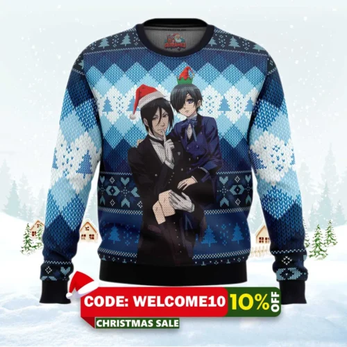 black butler ugly christmas sweater 1