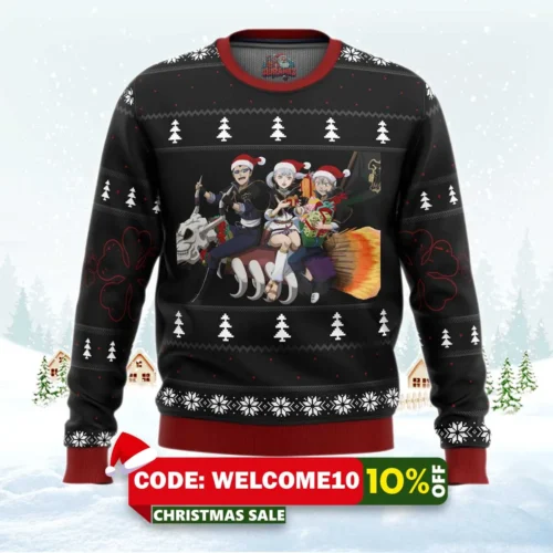 black clover holiday ugly christmas sweater 1