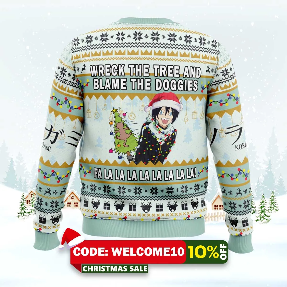 blame the doggies norogami ugly christmas sweater 2 blame the doggies norogami ugly christmas sweater 2