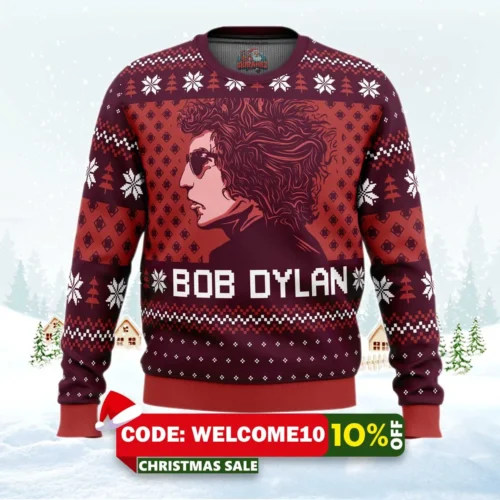 blood on the tracks bob dylan ugly christmas sweater 1
