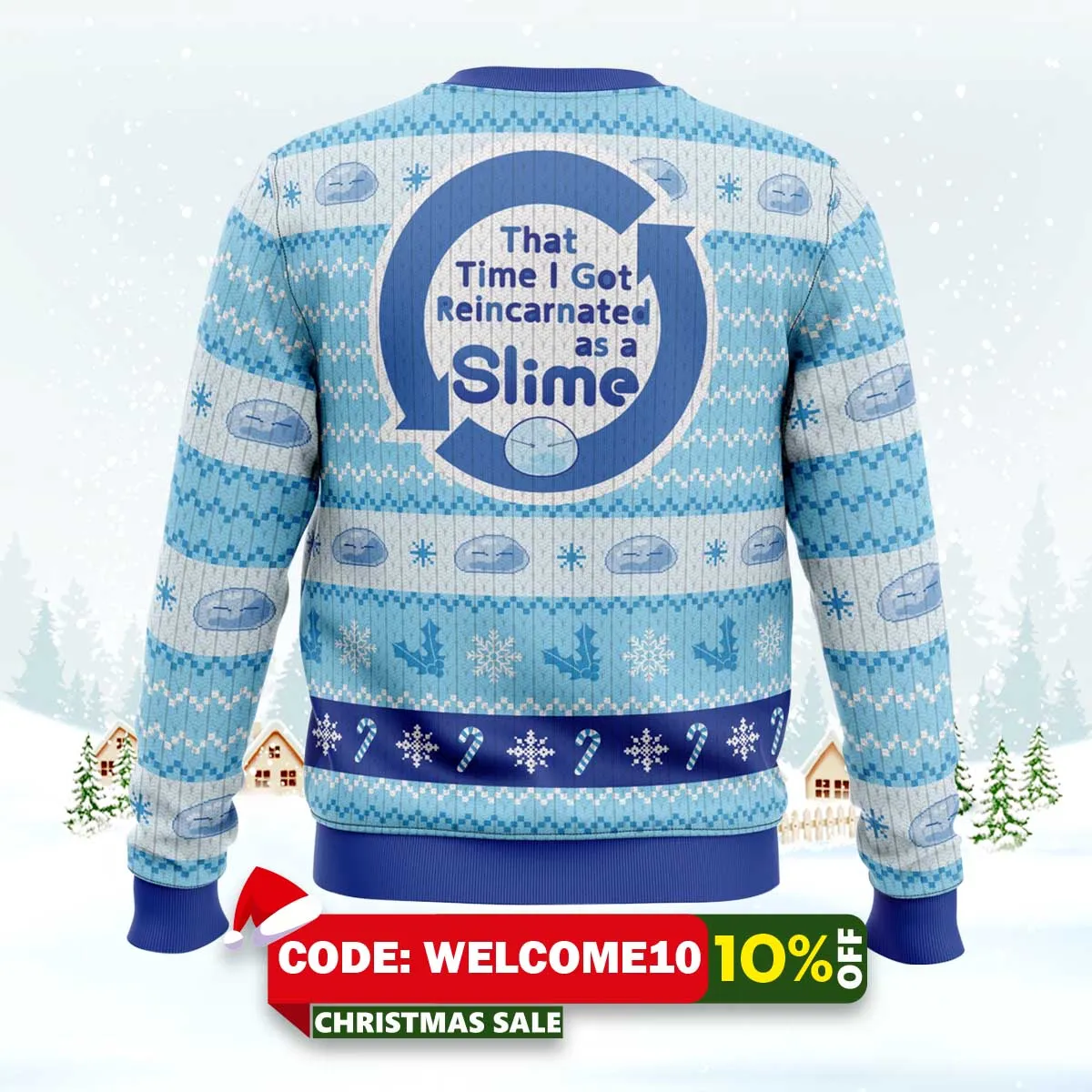 blue christmas that time i got reincarnated as a slime christmas sweater 2 blue christmas that time i got reincarnated as a slime christmas sweater 2
