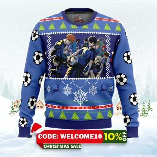 blue lock ugly christmas sweater 1
