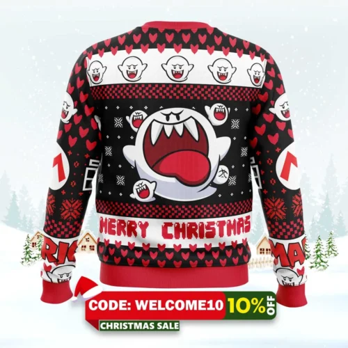 boo super mario bros ugly christmas sweater 2