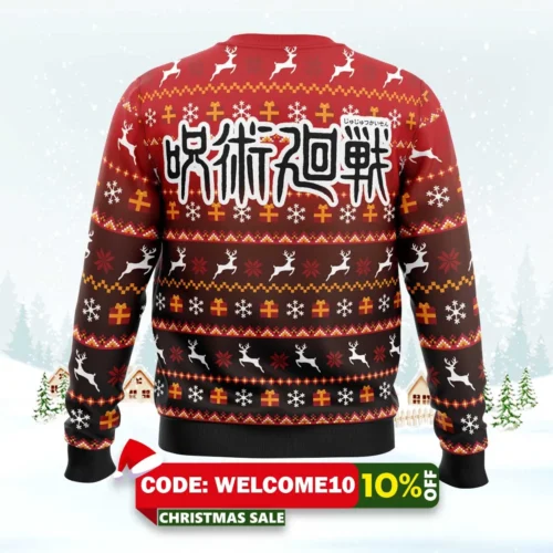 bottons symbol jujutsu kaisen ugly christmas sweater 2