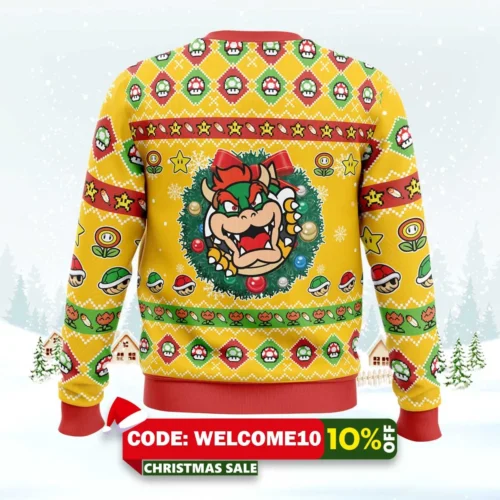 bowser super mario bros ugly christmas sweater 2